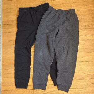 2 Kids Black and Gray Jogger Pants Size 10